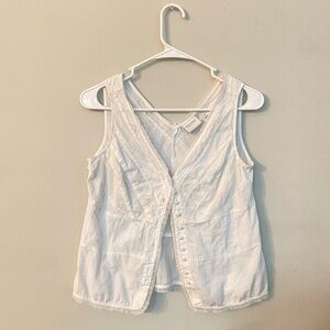 white lace detailed top